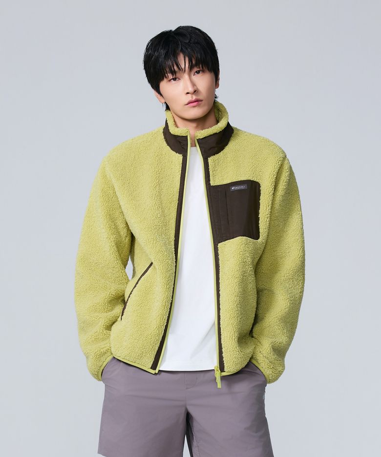 남성 테크플리스 하이브리드 하이넥 자켓 (L/OLIVE)
