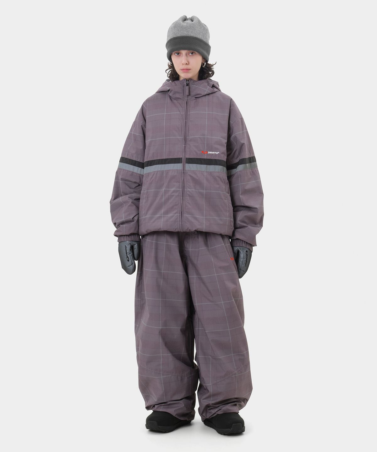 디미토(DIMITO) 26 AIR FORCE BANDED PANTS (WIDE FIT LV.2) WINE CHECK