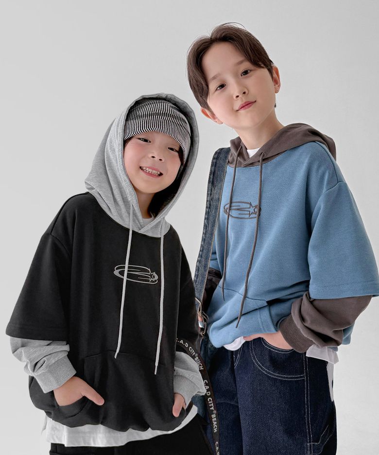 더블 레이어드 후드티