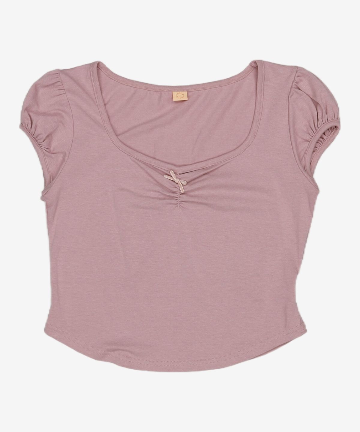 시눈(SINOON) Round Shirring T-Shirt (Dusty Pink) FREE
