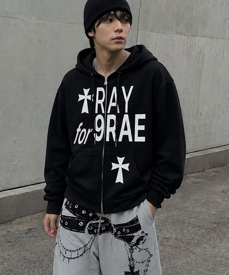 [ODNR UNISEX]PRAY FOR 후드집업_4color