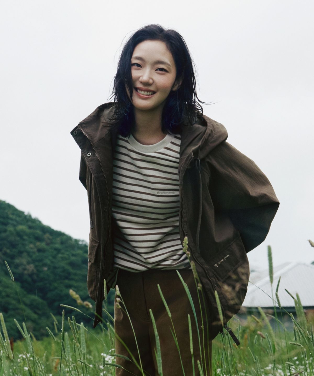 스노우피크 어패럴(SNOWPEAK APPAREL) 여성 스트라이프 긴팔 티셔츠 (S26FWFTL13) Tan Gray