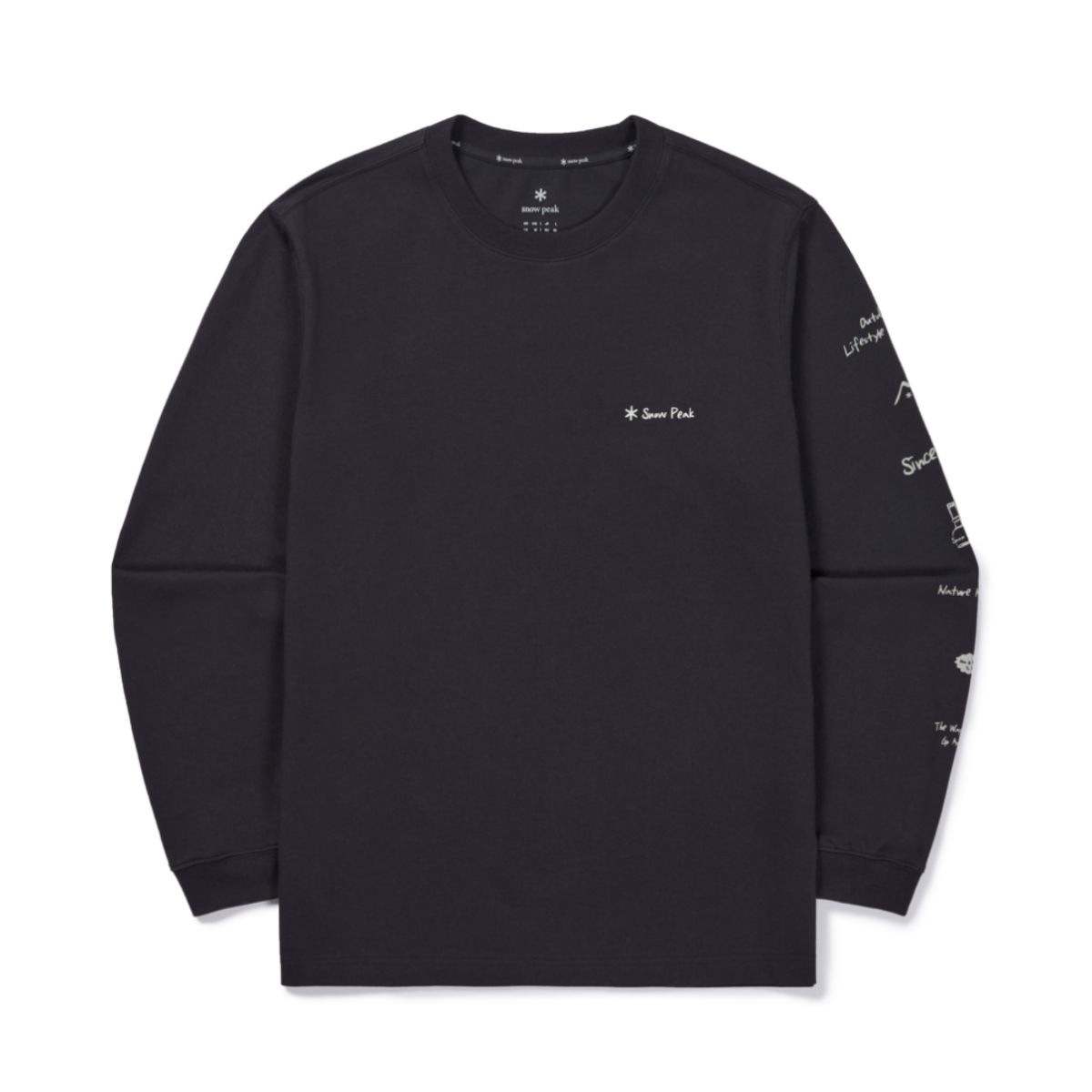 스노우피크 어패럴(SNOWPEAK APPAREL) 에어로웜 소매 그래픽 긴팔 티셔츠 (S26FUFTL24) Dark Charcoal