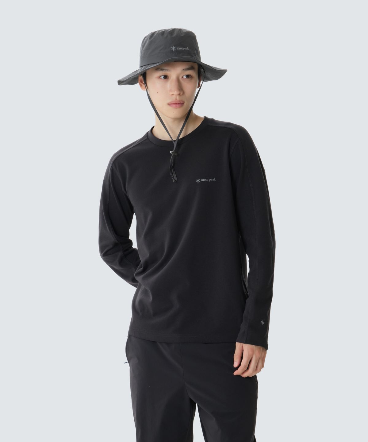 스노우피크 어패럴(SNOWPEAK APPAREL) 테이진 델타피크 퀵드라이 긴팔 티셔츠 (S26FMTTL22) Black