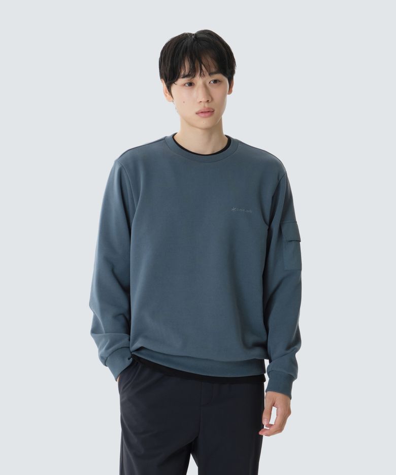 랜드 포켓 맨투맨 (S26FMFHT60) Gray Blue