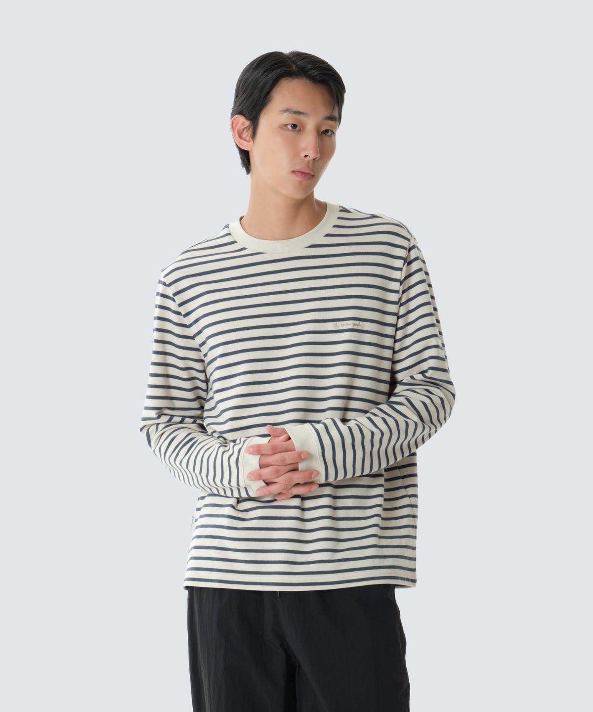 스노우피크 어패럴(SNOWPEAK APPAREL) 스트라이프 긴팔 티셔츠 (S26FMFTL12) Vintage Blue