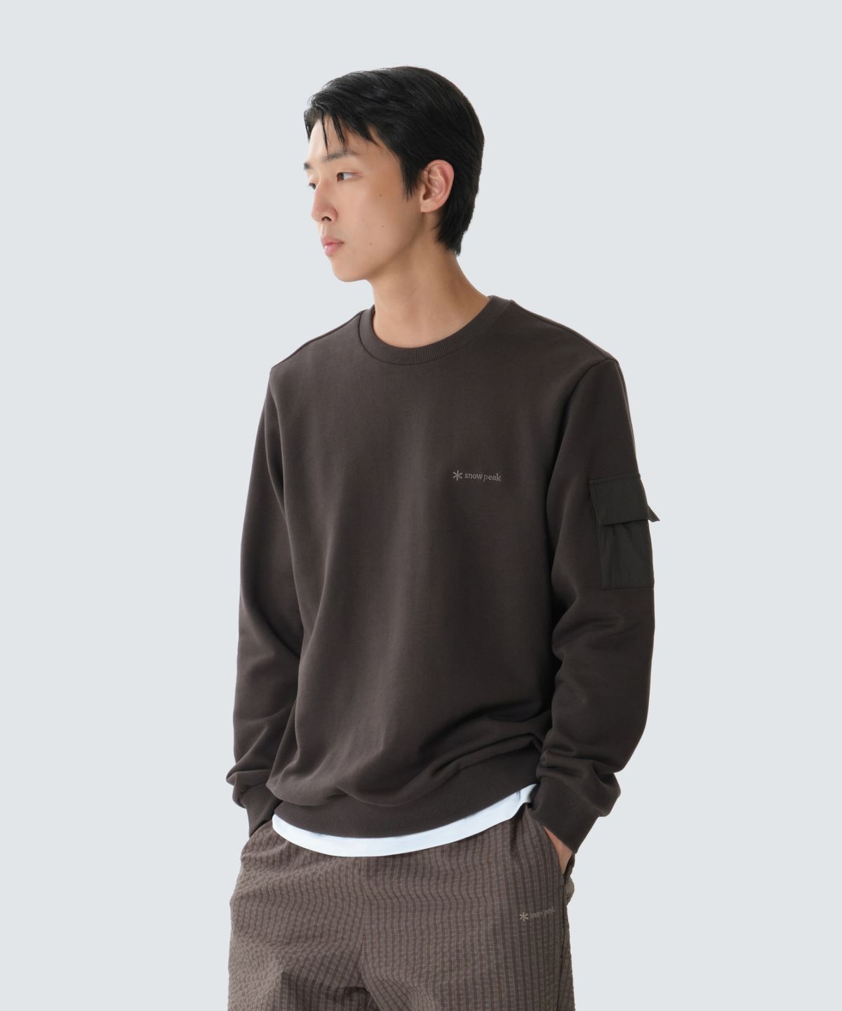 스노우피크 어패럴(SNOWPEAK APPAREL) 랜드 포켓 맨투맨 (S26FMFHT60) Chocolate Khaki