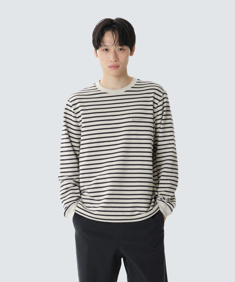 스트라이프 긴팔 티셔츠 (S26FMFTL12) Dark Navy