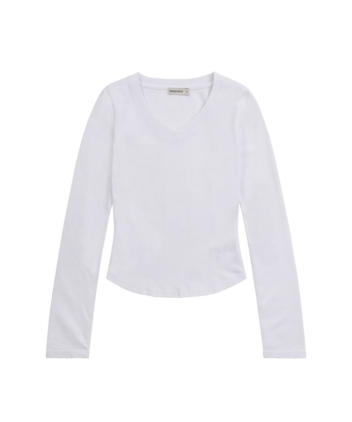 지제뮤지엄(ZIZEMUSEUM) V-NECK LONG SLEEVE TEE (WHITE)