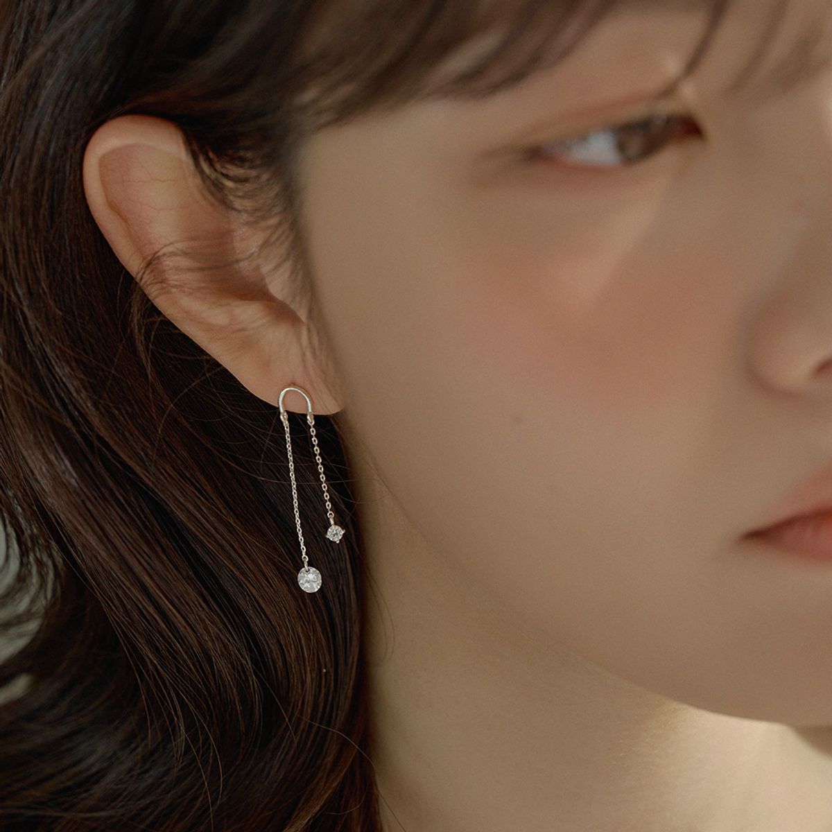 더블유비엘(WBL) 925실버 글림 트윈 드롭 귀걸이