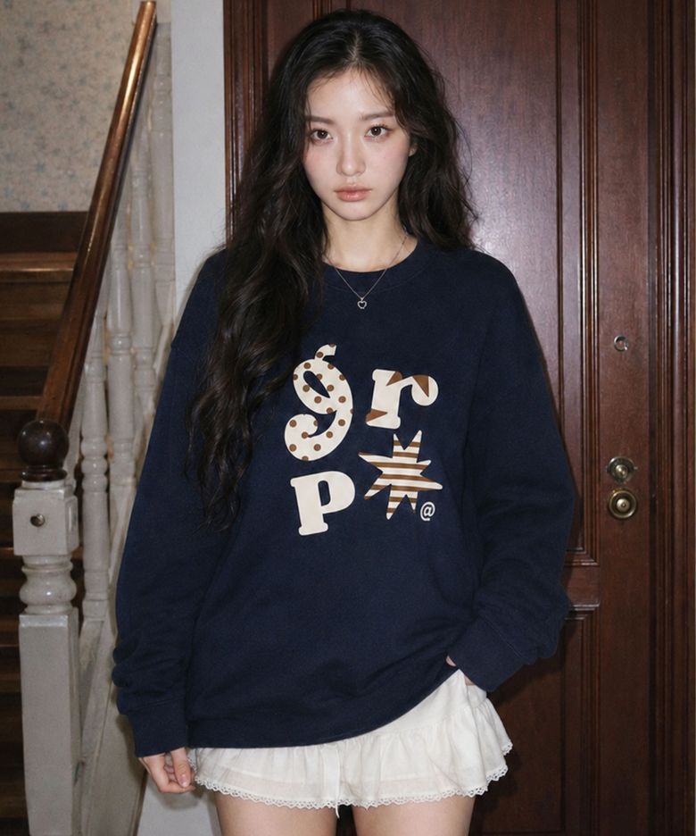 드롭타입 오버핏 맨투맨 티셔츠 5 Color [GRPM_6005]