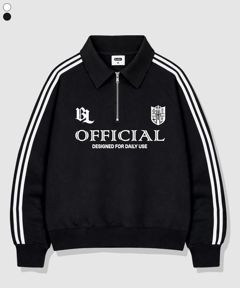 Official Oversized fit track collar half zip-up sweatshirt 4 Color [BLBM_6502]