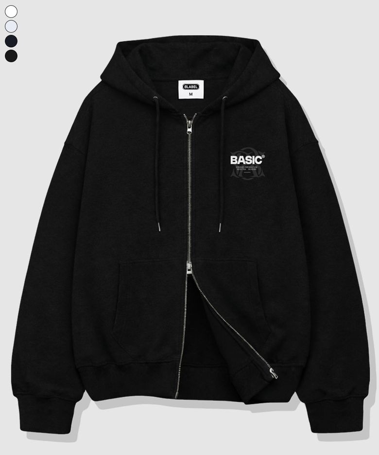 Base label 2WAY Oversized-fit Hooded Zip-Up 2 Color [BLBH_2006]