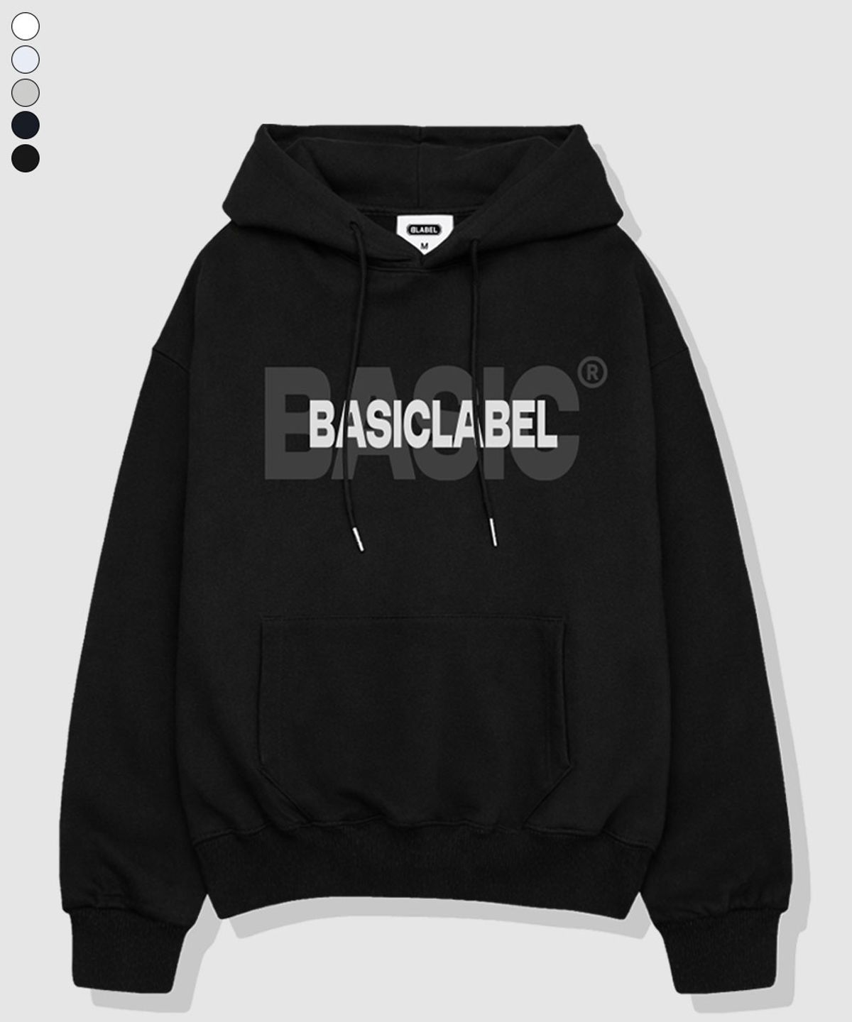 베이직라벨(BASIC LABEL) 베이스핏 오버핏 후드티셔츠 2 Color [BLBI_2003]