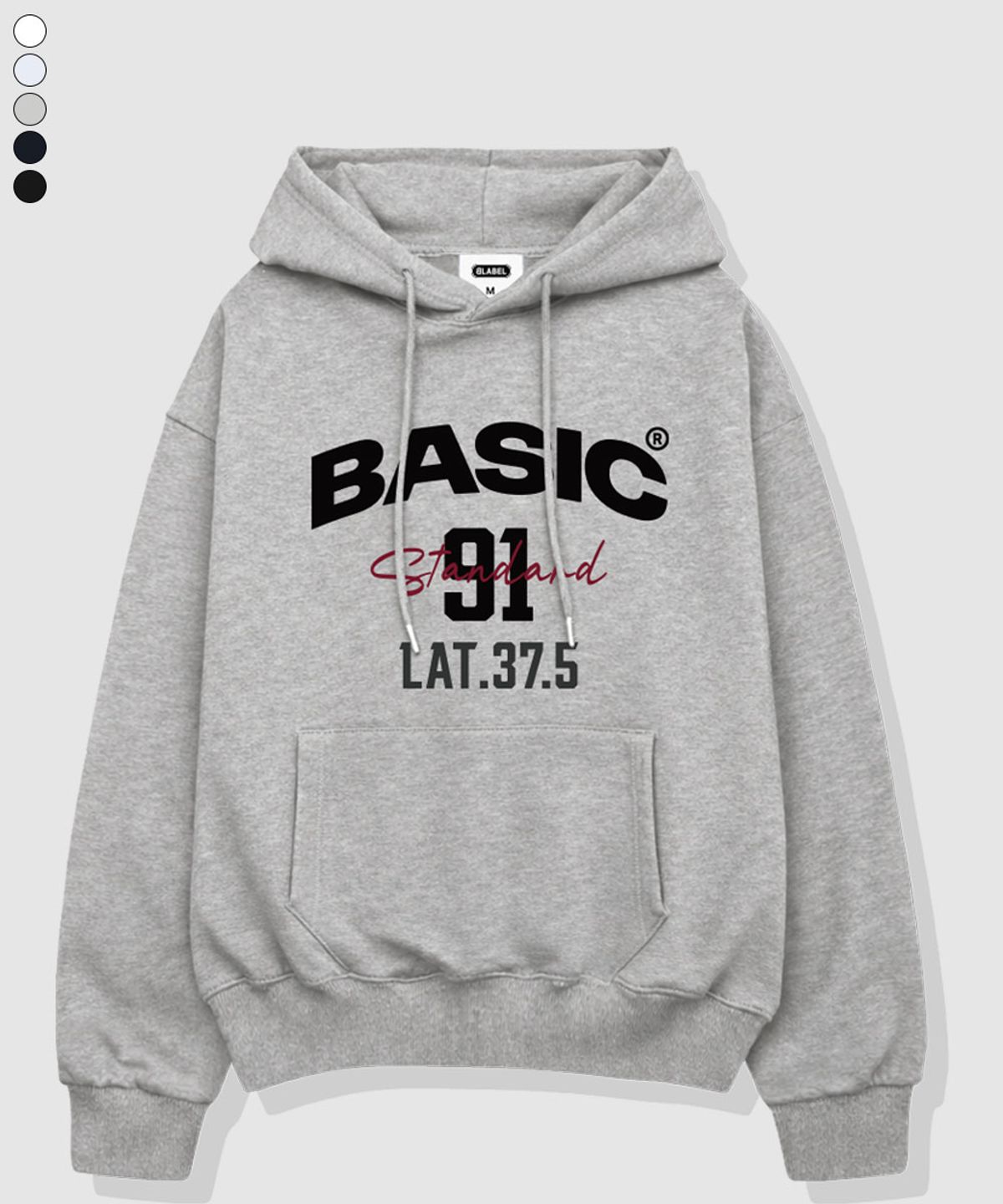 베이직라벨(BASIC LABEL) 91베이직 오버핏 후드티셔츠 5 Color [BLBI_1004]