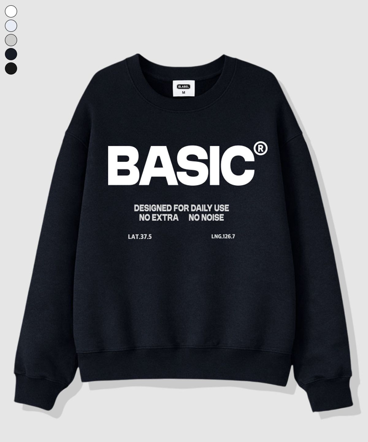 베이직라벨(BASIC LABEL) 노엑스트라 오버핏 맨투맨 티셔츠 5 Color [BLBM_1007]