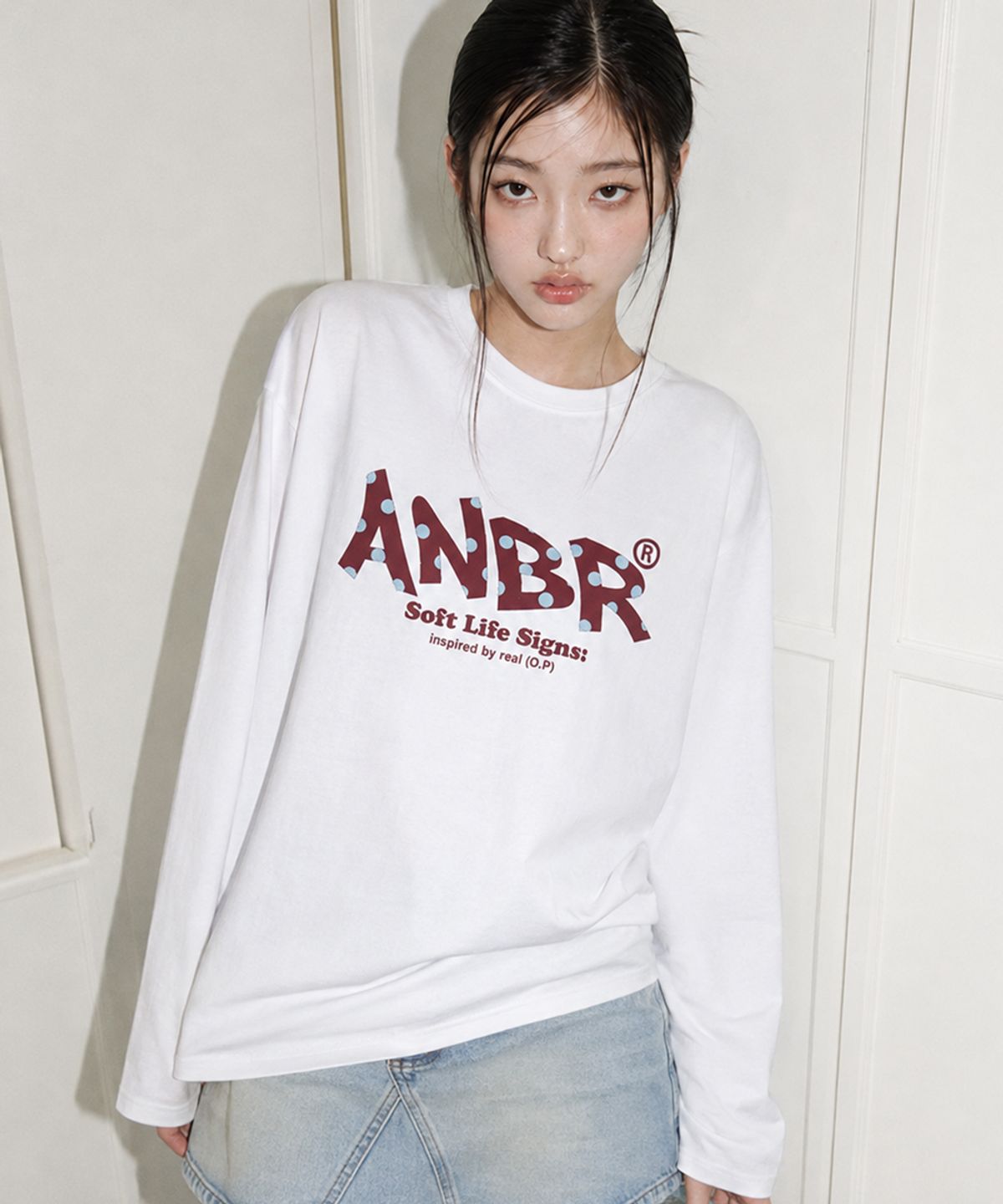어뉴브로스(ANEWBROS) 도트포인트 레이어드 롱슬리브 티셔츠 2 Color [ANBR_9005]