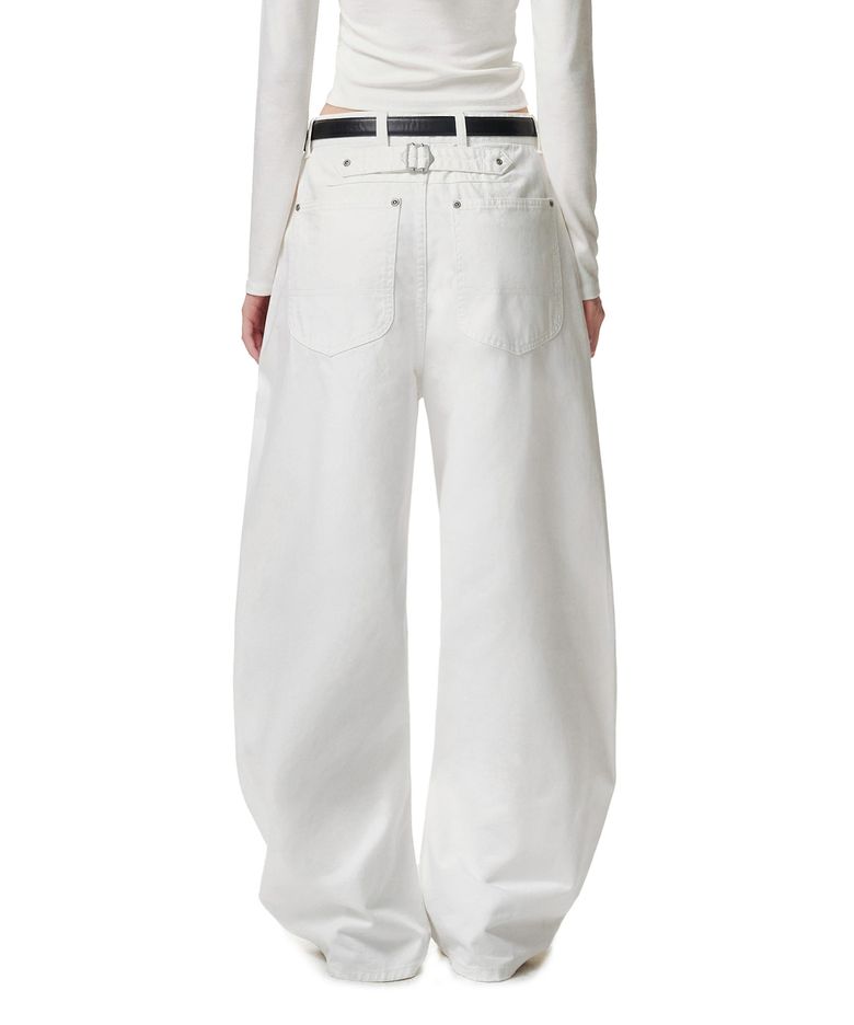 Cinchback Barrel Wide Leg Pants DCWPT022WHITE