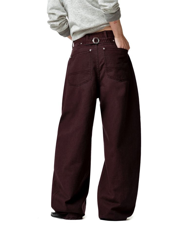 Cinchback Barrel Wide Leg Pants DCWPT022PURPLE