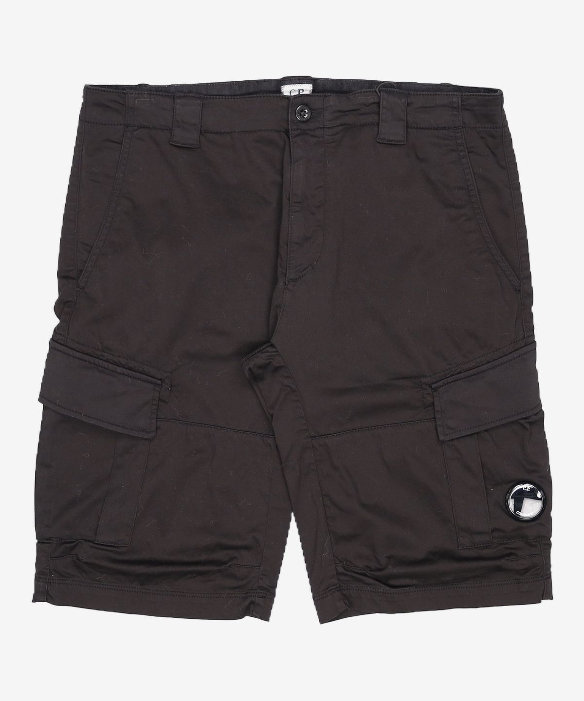 씨피 컴퍼니(CP Company) 새틴 스트레치 렌즈 카고 쇼츠 팬츠 - 블랙 / 18CMBE116A005694G999 52