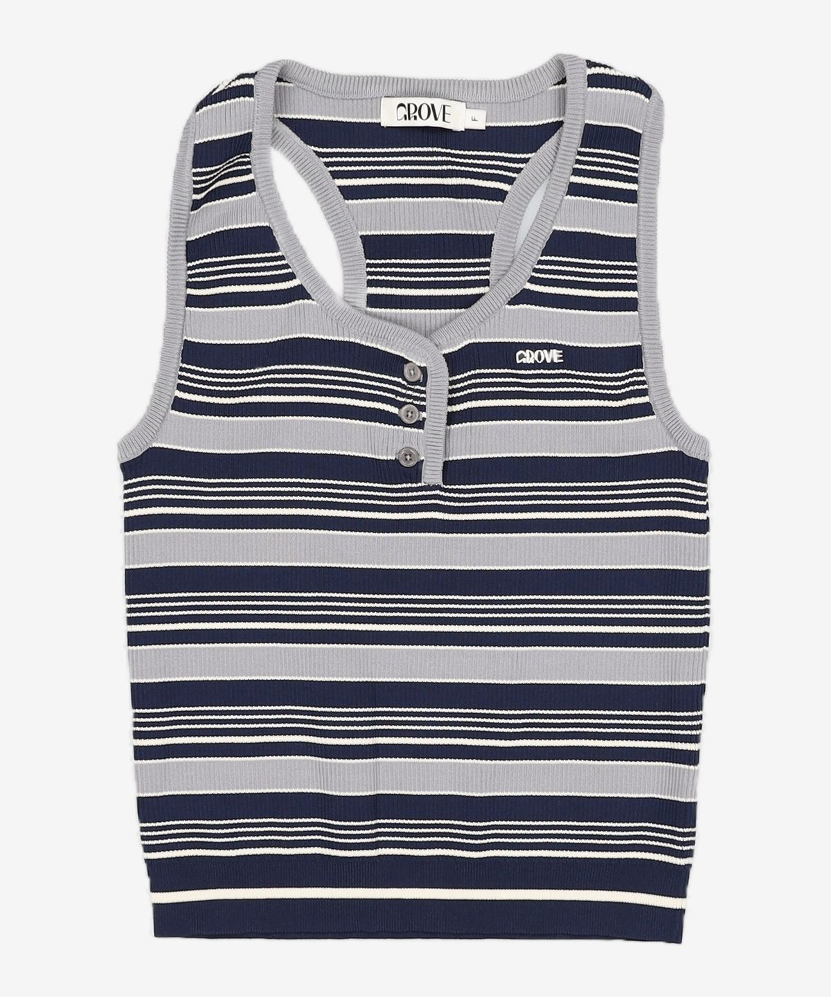 그로브(GROVE) FRANKIE STRIPE SLEEVELESS (GREY STRIPE) FREE