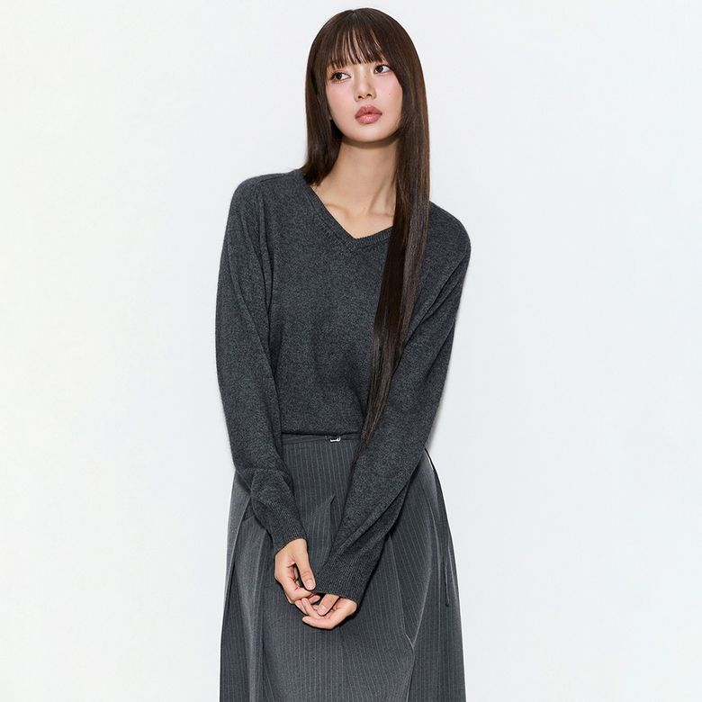 [에센셜] 캐시미어블렌드 브이넥 니트_MIWKAGT20T