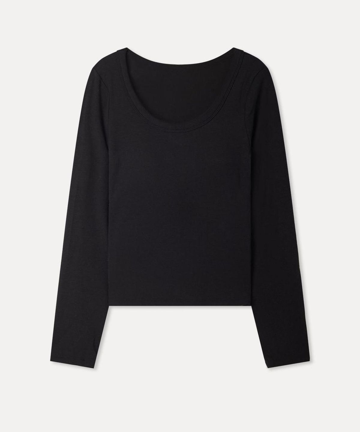 미쏘(MIXXO) 캡내장 U넥 긴팔 티셔츠_MIWLWG906A
