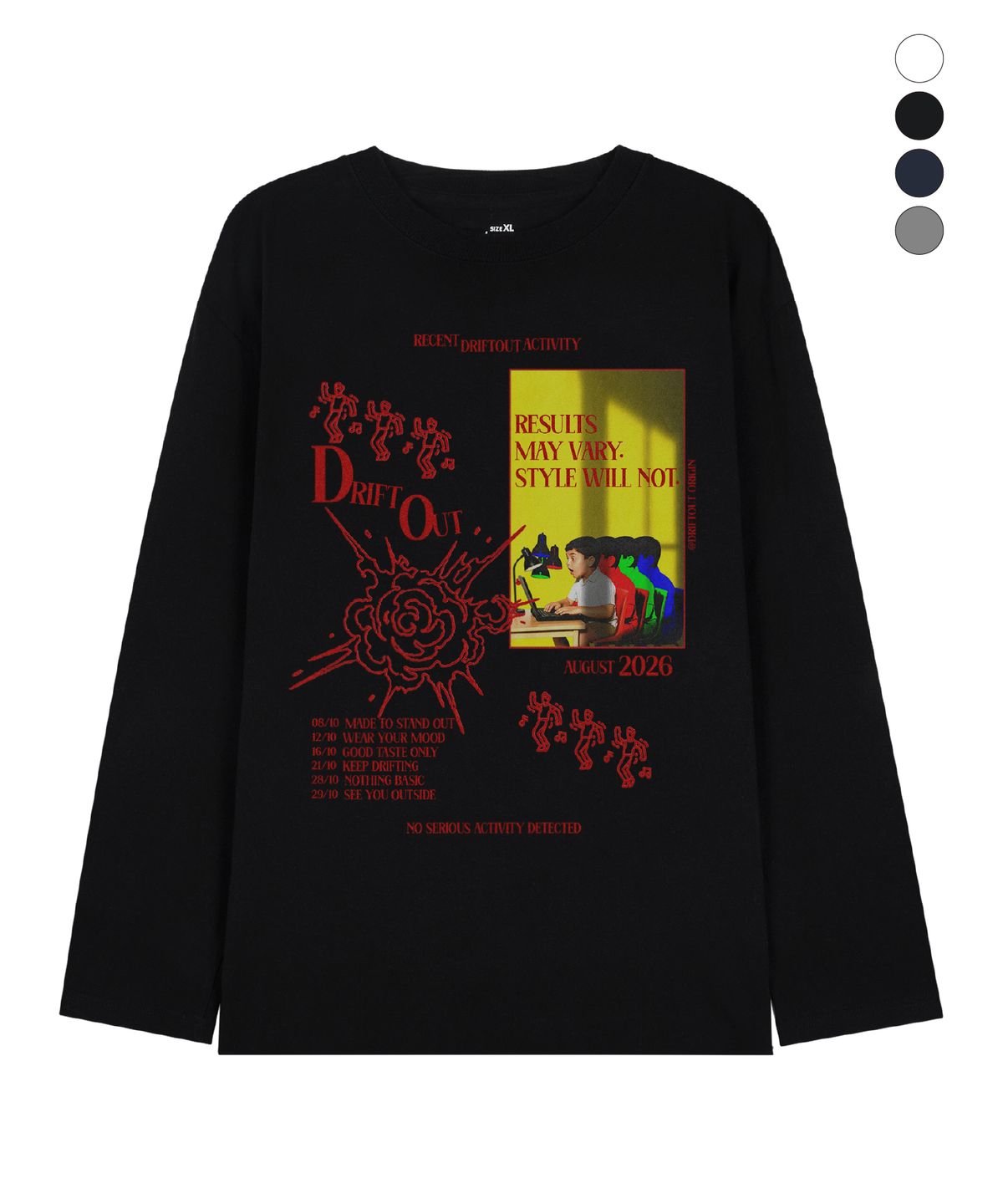 드리프트아웃(DRIFTOUT) 노 시리어스 액티비티 롱슬리브 티셔츠 (4color)