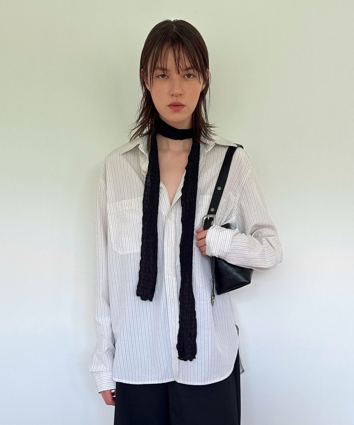다이애그널(DIAGONAL) STRIPE POCKET SHIRTS (ivory)