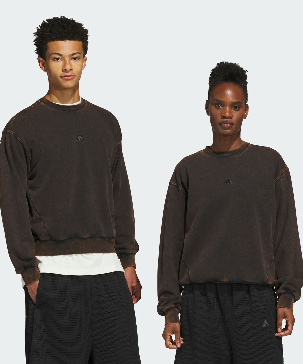 아디다스(ADIDAS) 워시드 플리스 크루넥 스웨트셔츠 KW7343