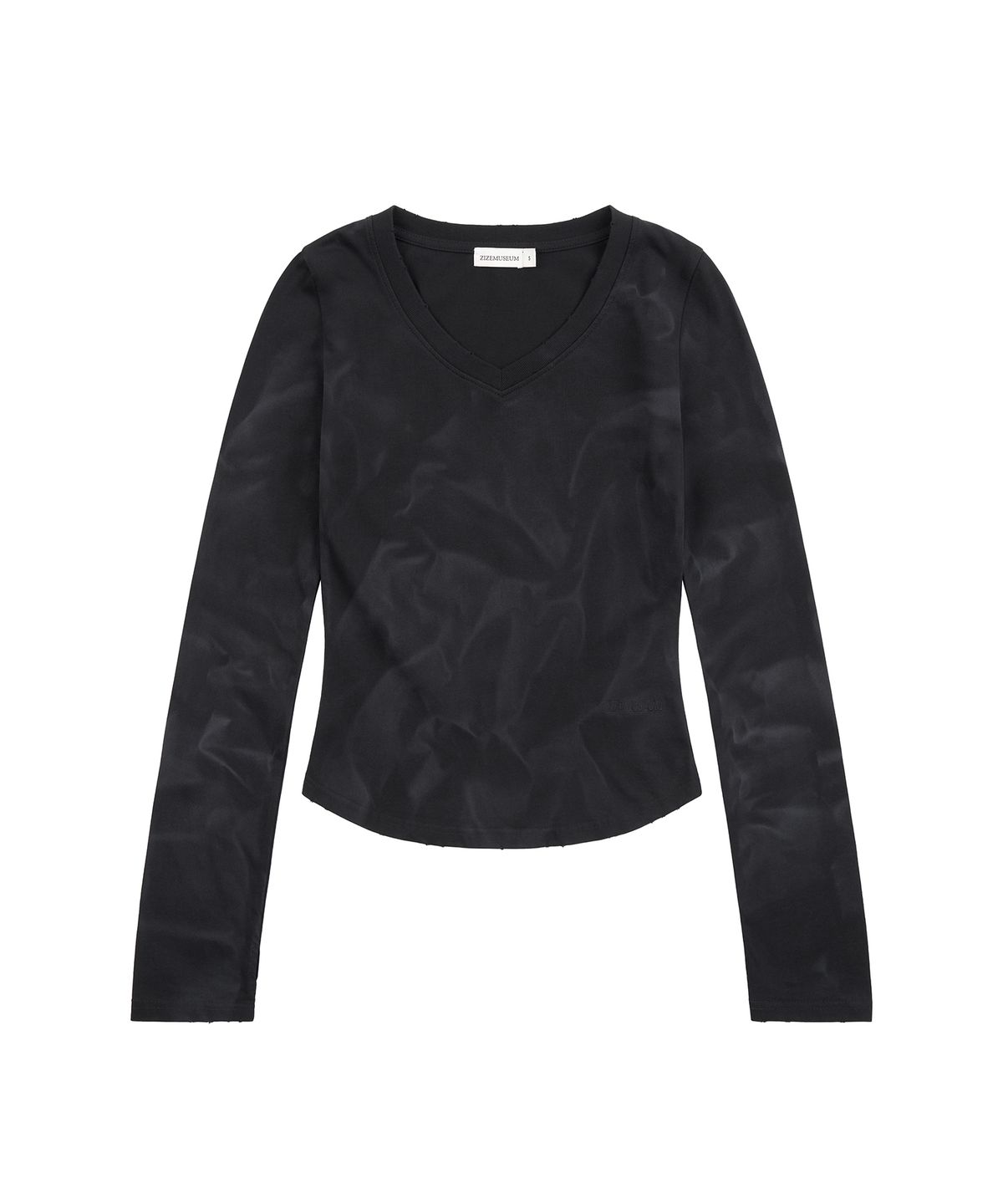 지제뮤지엄(ZIZEMUSEUM) V-NECK LONG SLEEVE TEE (BLACK)