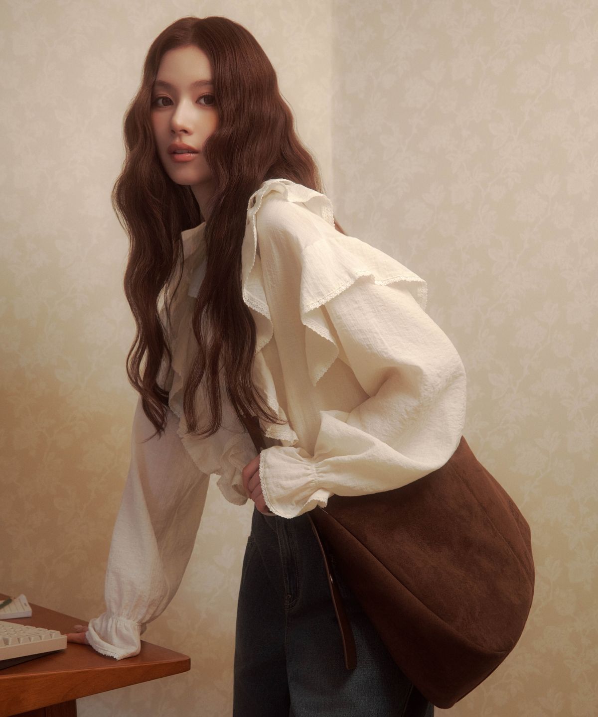커버낫 우먼(COVERNAT WOMAN) 우먼 빅벨트 라지 숄더백 브라운