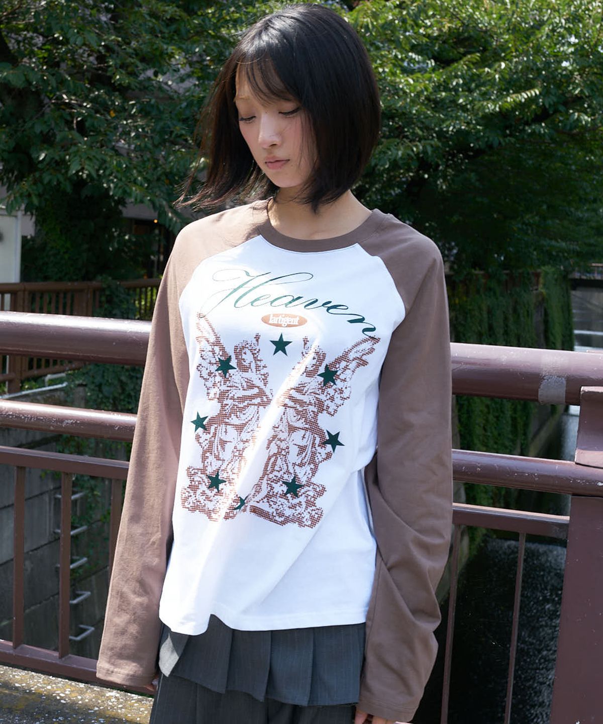라티젠(LARTIGENT) L27 HEAVEN RAGLAN T-SHIRT(BROWN)