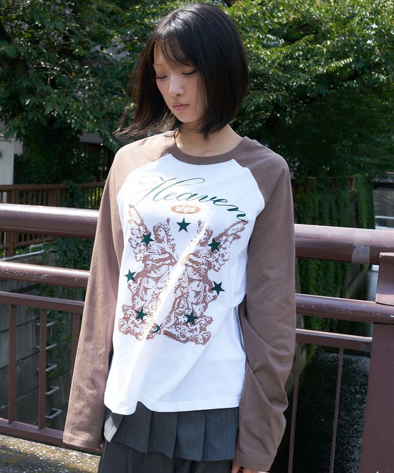 L27 HEAVEN RAGLAN T-SHIRT(BROWN)