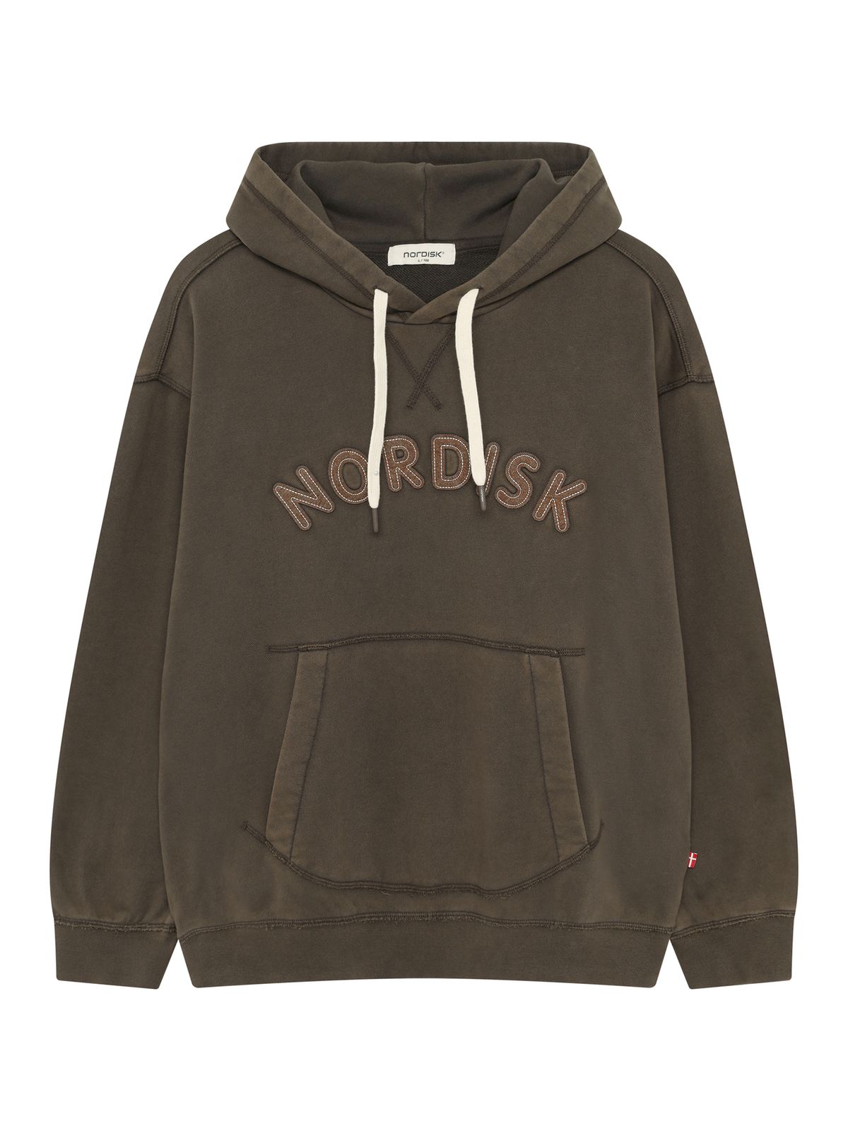 노르디스크(NORDISK) 피그먼트 아플리케 후디 티셔츠 - U_Dark Brown