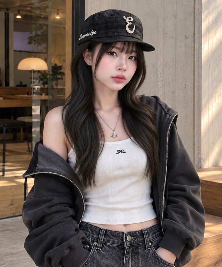 CHECK PILLBOX CAP (CHARCOAL)
