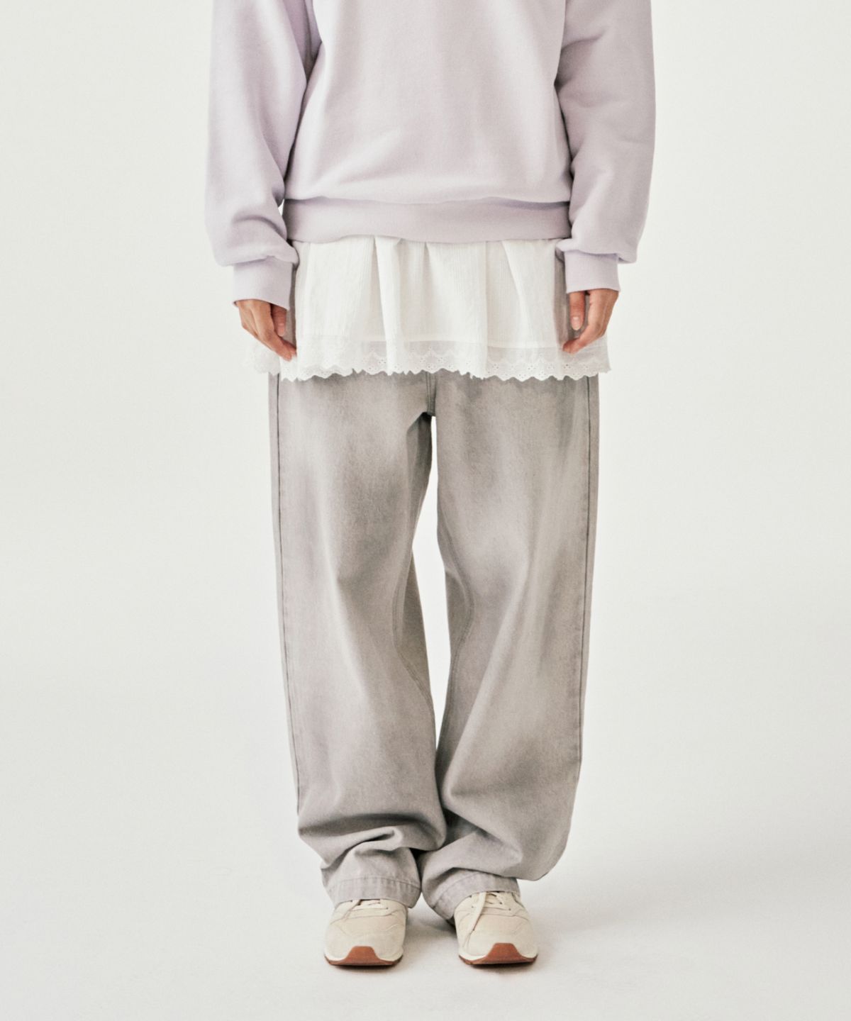 엠엠엘지(MMLG) FADED TIMBER DENIM PANTS (GREY)