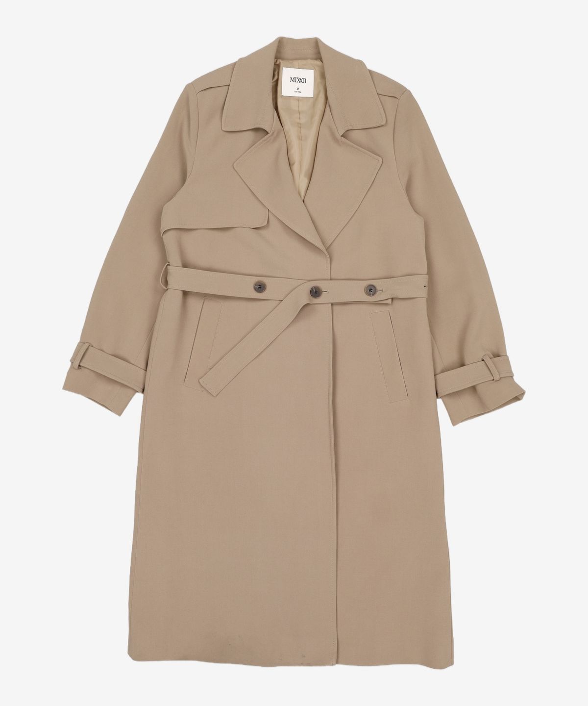 미쏘(MIXXO) 노여밈 단추벨트 트렌치코트 MIWJTAT11G M