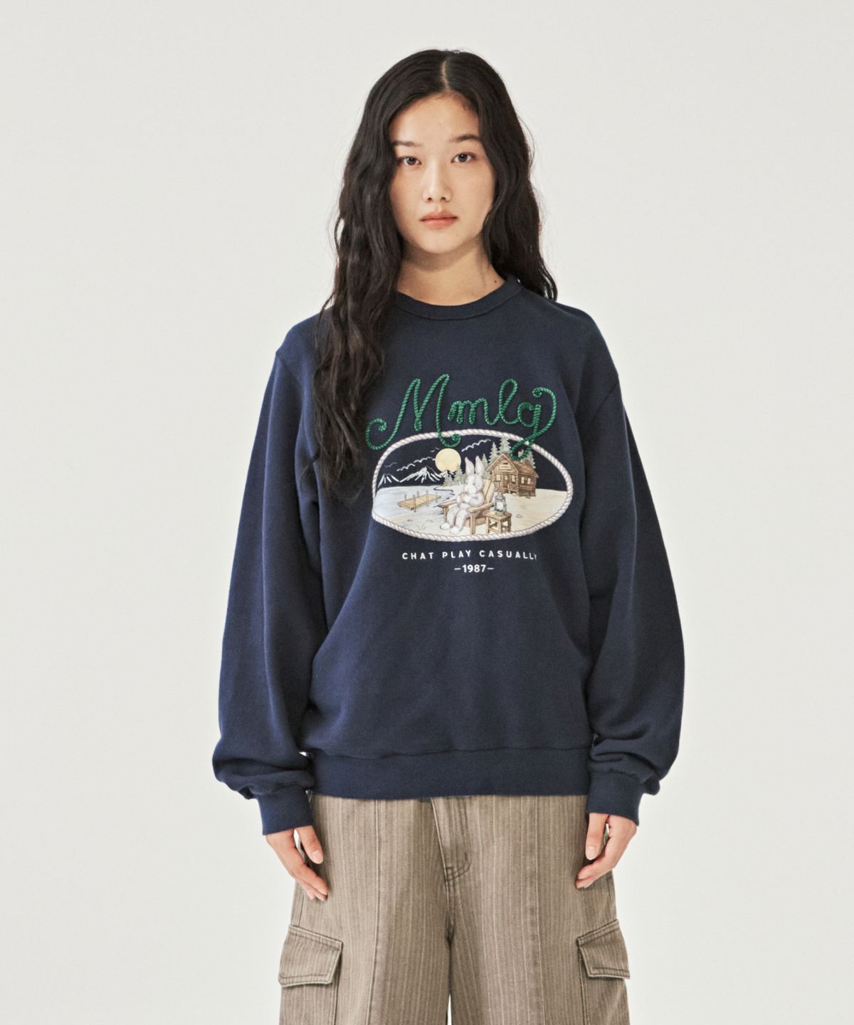엠엠엘지(MMLG) MELGE CABIN SWEAT (AUTHENTIC NAVY)