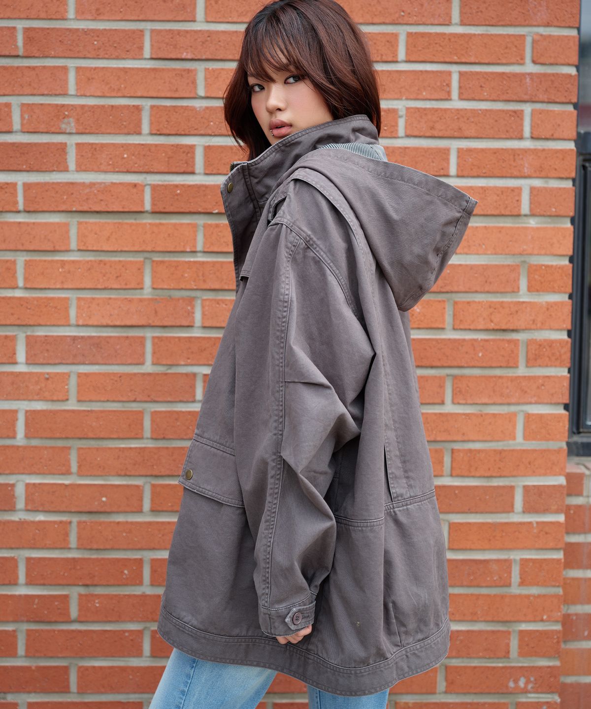 엔와이엑스엑스(NYXX) DETACHABLE HOOD FIELD JACKET CHARCOAL