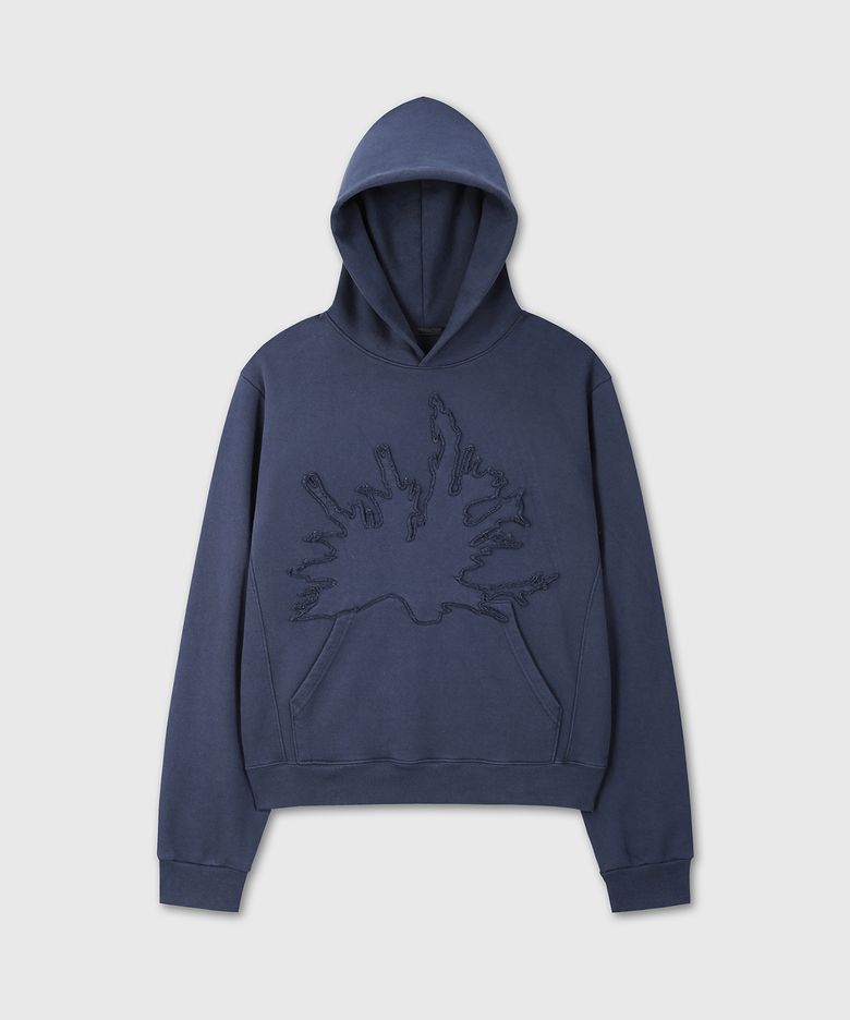 [DIVEIN X 무민서] GRAPHIC VINTAGE CROP HOOD (NAVY)