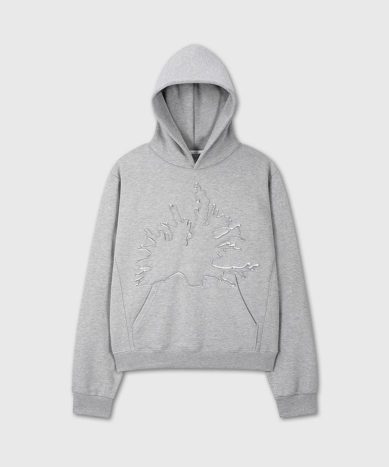 [DIVEIN X 무민서] GRAPHIC VINTAGE CROP HOOD (MELANGE GRAY)