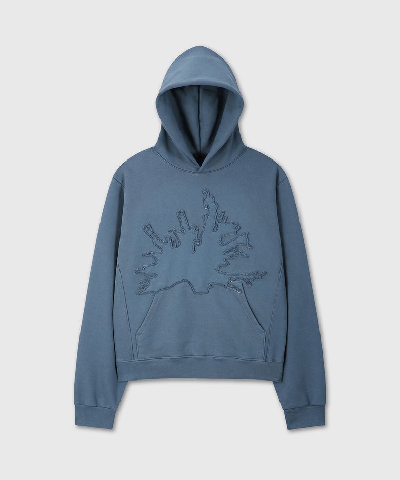 [DIVEIN X 무민서] GRAPHIC VINTAGE CROP HOOD (BLUE)