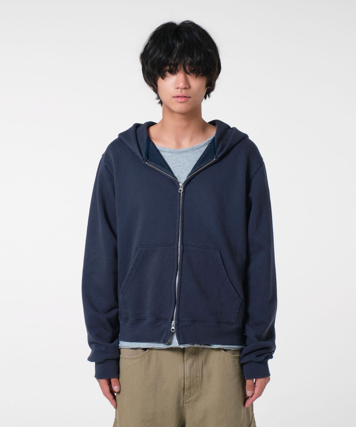 다이브인(DIVEIN) [DIVEIN X 무민서] VINTAGE CROP HOOD ZIP-UP (NAVY)
