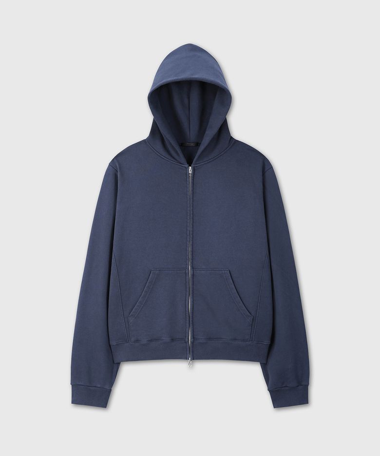 [DIVEIN X 무민서] VINTAGE CROP HOOD ZIP-UP (NAVY)