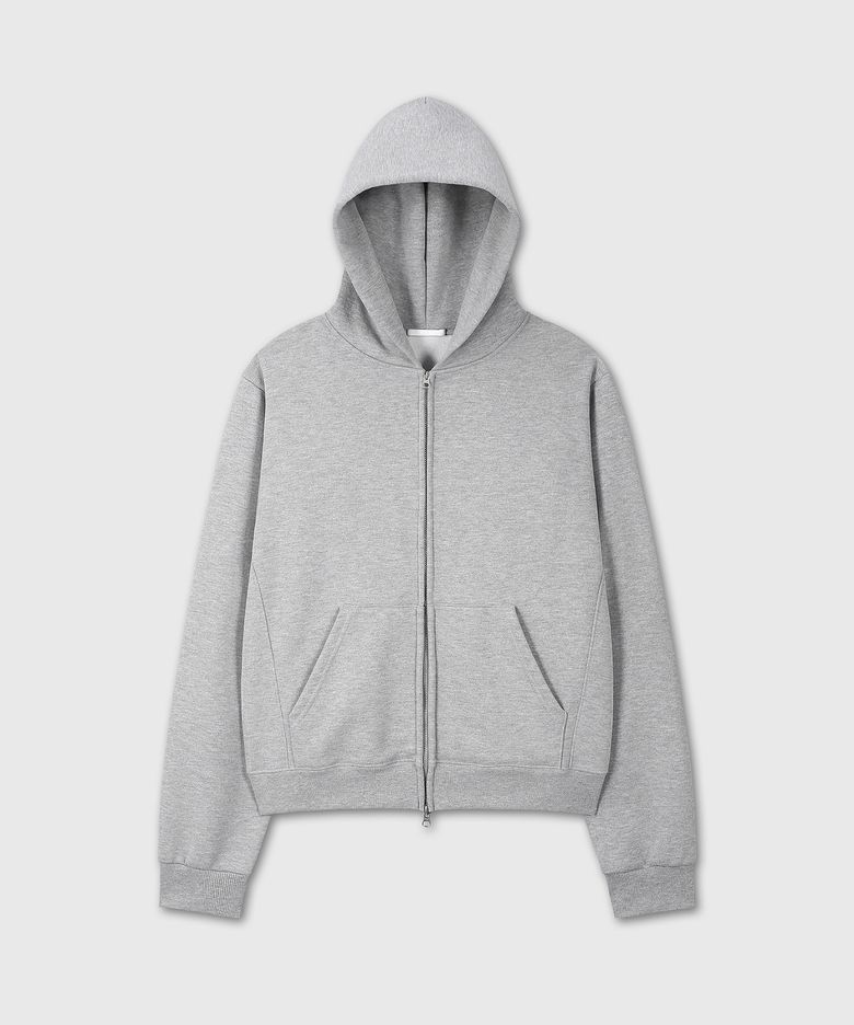 [DIVEIN X 무민서] VINTAGE CROP HOOD ZIP-UP (MELANGE GRAY)