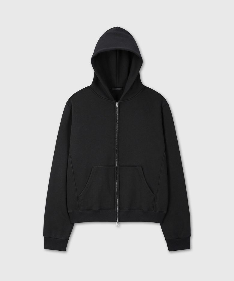 [DIVEIN X 무민서] VINTAGE CROP HOOD ZIP-UP (BLACK)
