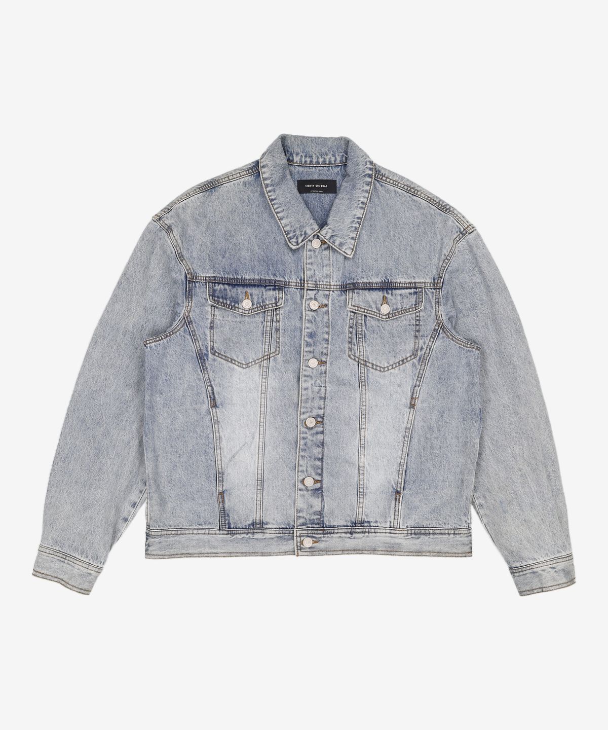 86로드(86ROAD) SOLID WASHING DENIM TRUCKER M/BLUE L