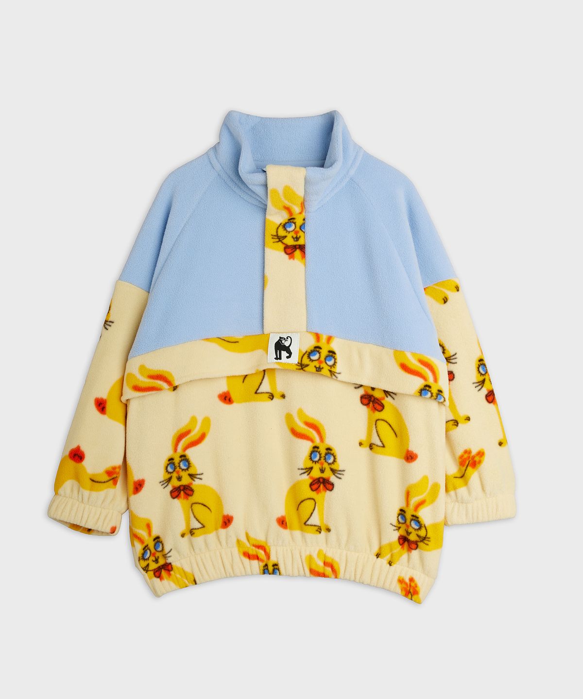 미니로디니(MINI RODINI) 래빗 AOP 플리스 하프집업 스웨터 Yellow