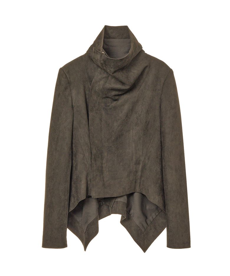 DRAPED SCARF JACKET IN BROWN